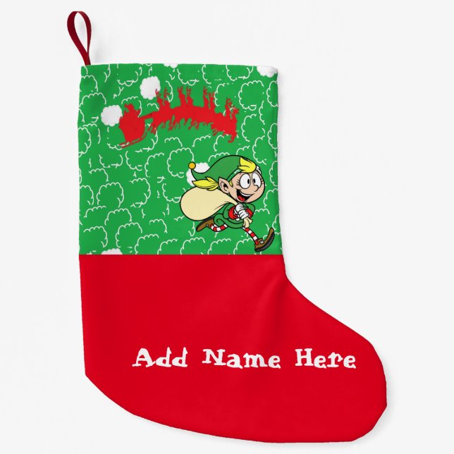 Maßgeschneiderte Elf-Strümpfe von Kriyas Collectio Kleiner Weihnachtsstrumpf (Vorderseite)