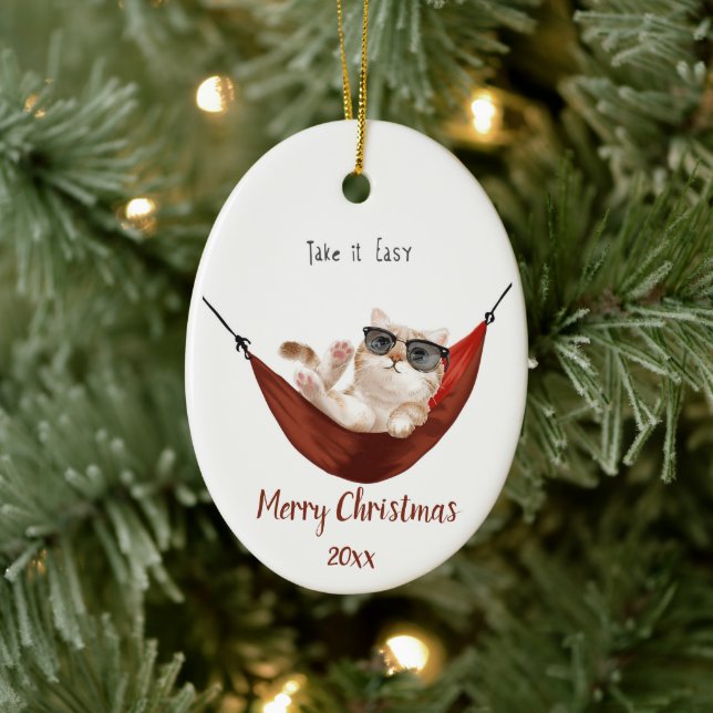 Maßgeschneiderte Erholung Entspannung Weihnachtska Keramik Ornament (Baum)