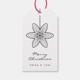 Maßgeschneiderte Farben Merry Xmas moderne Blumen Geschenkanhänger