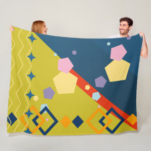 Maßgeschneiderte Farbgeometrie Fleecedecke