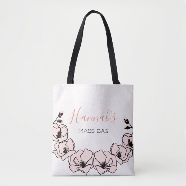 Maßgeschneiderte florale katholische Angebotsmesse Tasche (Vorderseite)