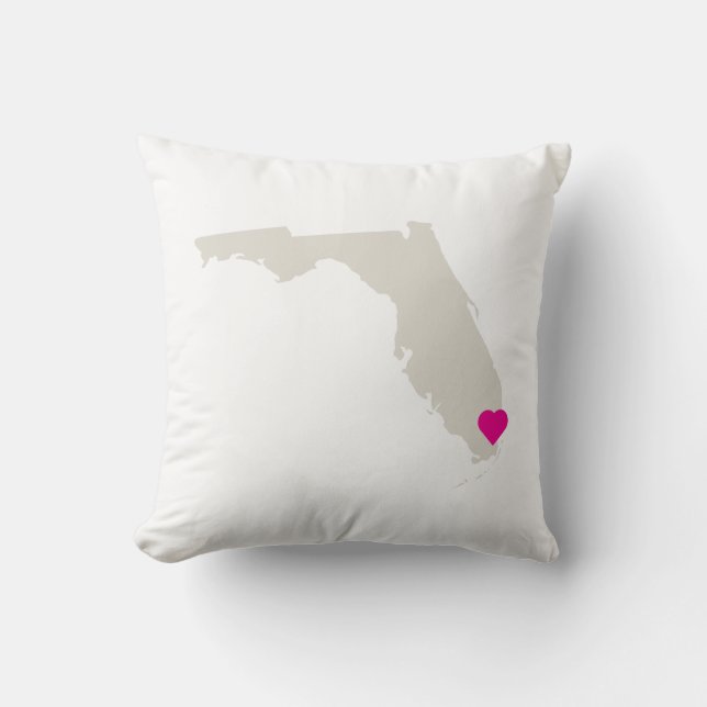 Maßgeschneiderte Florida Staat Liebe Reversible Pi Kissen (Vorderseite)