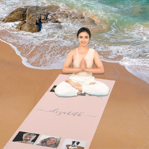 Maßgeschneiderte Foto Collage Rose Gold Rosa mit M Yogamatte