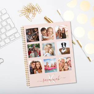 Maßgeschneiderte Foto Collage Rose Gold Rosa Monog Planer