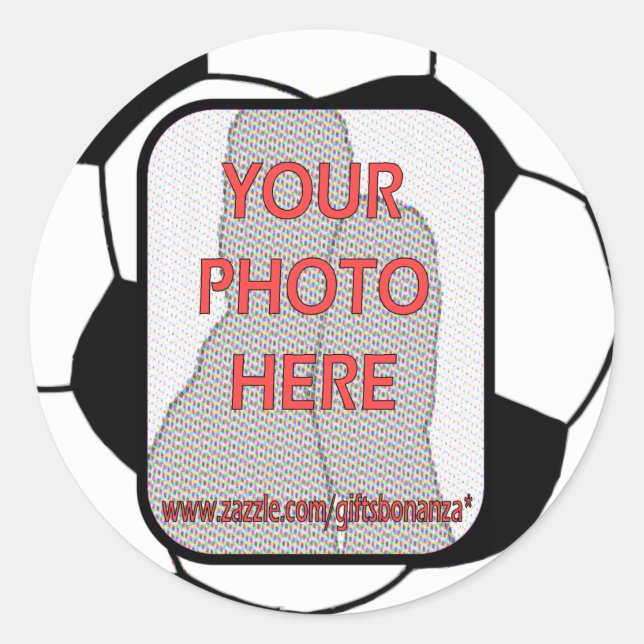 Maßgeschneiderte Foto-Fußball-Aufkleber Runder Aufkleber (Vorderseite)