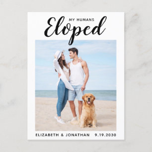 Maßgeschneiderte Foto Hund Hochzeit Elopement Wir  Ankündigungspostkarte