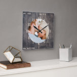 Maßgeschneiderte Foto- und Textholzhalterung Quadratische Wanduhr<br><div class="desc">Maßgeschneiderte Foto- und Textholzhalterung</div>