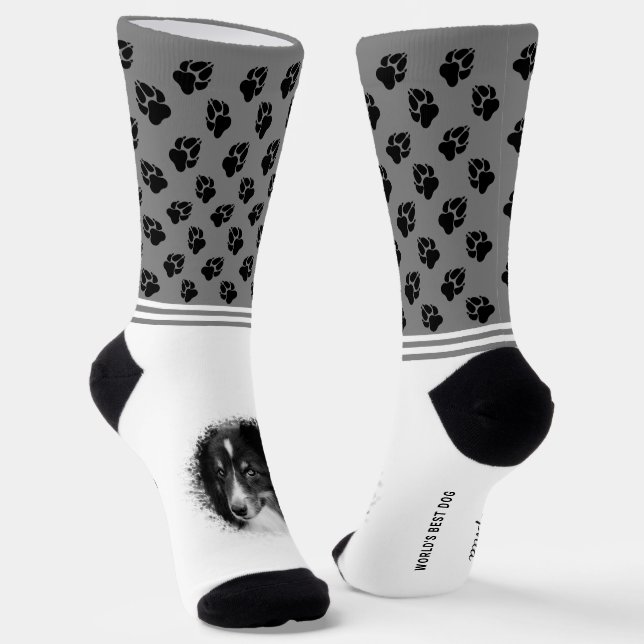 Maßgeschneiderte Foto-Vorlagen und schwarze Pasten Socken (Gewinkelt)