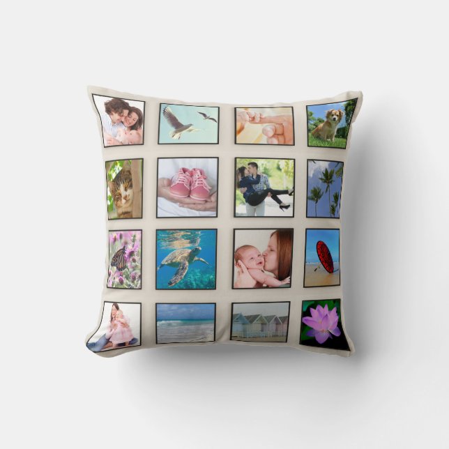 Maßgeschneiderte FotoCollage für klassische Quadra Kissen (Vorderseite)
