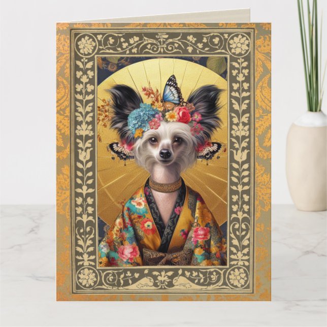 Maßgeschneiderte Fotokarte - Chinesischer Hund Karte (Vorderseite)