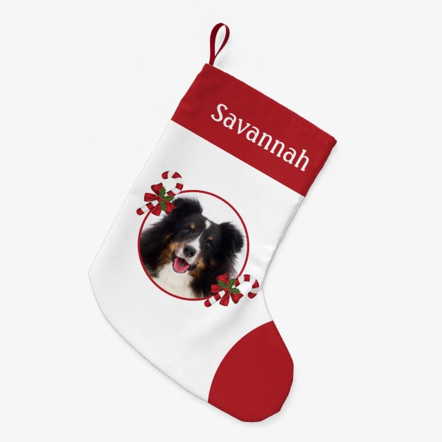 Maßgeschneiderte Fotovorlagen mit Süßkernen und Na Kleiner Weihnachtsstrumpf (Vorderansicht (hängend))