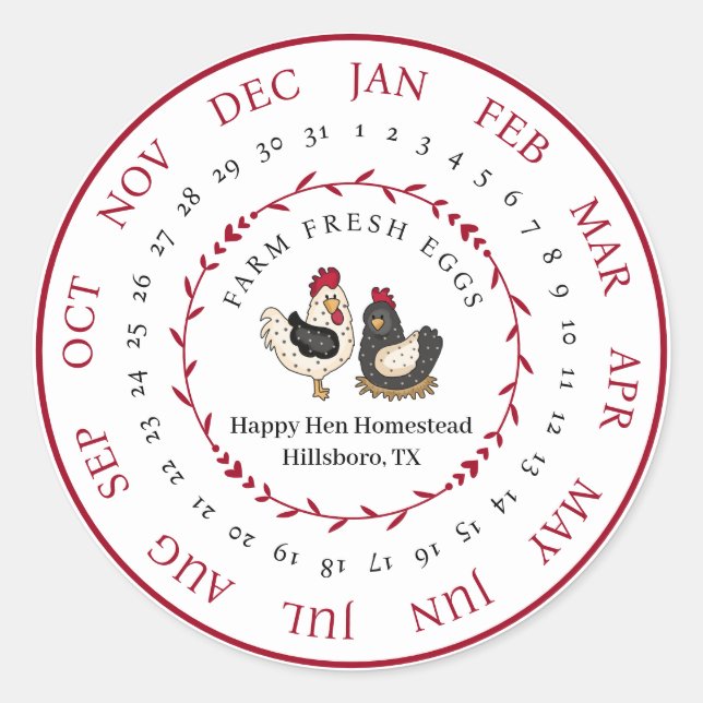 Maßgeschneiderte Frisch-Ei-Karton-Beschlagnahme Da Runder Aufkleber (Vorderseite)