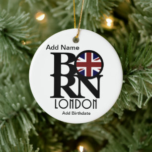 Maßgeschneiderte GEBORENE Londoner Keramik Ornamen Keramik Ornament