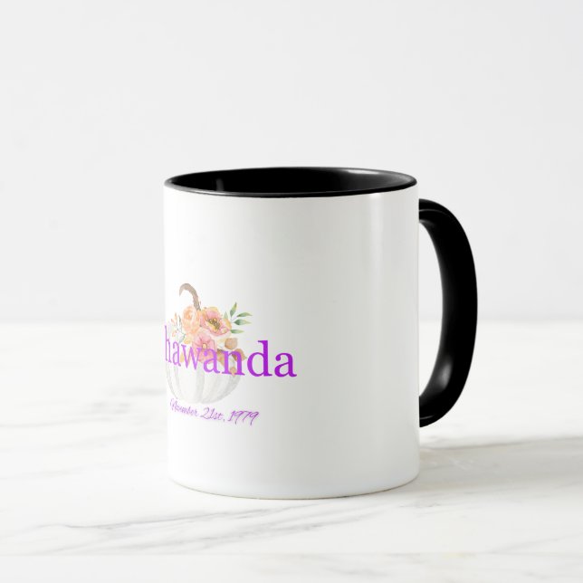 Maßgeschneiderte Geburtstags-Tasse (zweifarbig) Tasse (VorderseiteRechts)