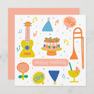 Maßgeschneiderte Geburtstagsparty-Flachkarte