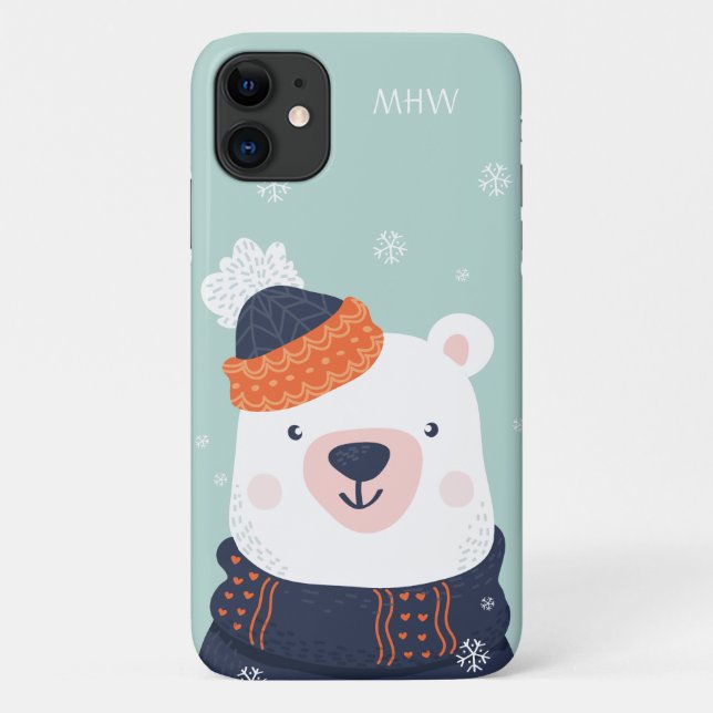 Maßgeschneiderte Gehäuse für Winterbären Case-Mate iPhone Hülle (Rückseite)