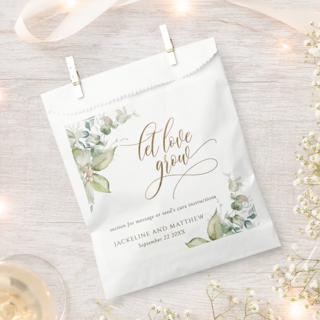 Maßgeschneiderte, Gelassen Liebe wächst, elegante  Geschenktütchen (Ausgeschnitten)