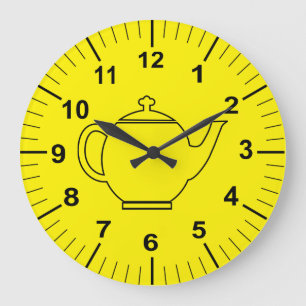 Maßgeschneiderte, gelbe Küchenmauer Große Wanduhr