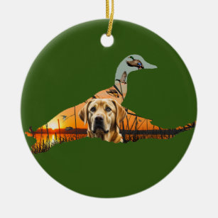 Maßgeschneiderte gelbe Labrador-Ornament, Ente Keramik Ornament