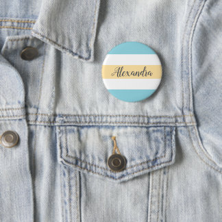 Maßgeschneiderte gelbe und blaue Streifen Button