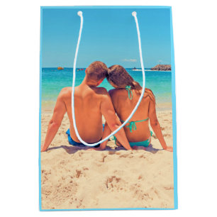 Maßgeschneiderte Geschenktasche für Ihr Foto Perso Mittlere Geschenktüte