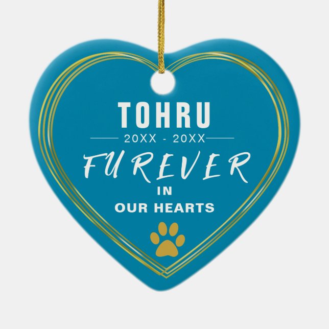 Maßgeschneiderte Gestaltung des Foto Pet Memorial  Keramik Ornament (Hinten)