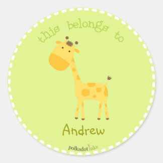 Maßgeschneiderte*Giraffen-Stickers buchen Runder Aufkleber