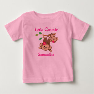 Maßgeschneiderte Girl Affen Kleiner Cousin Baby T-shirt