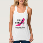 Maßgeschneiderte Girls-Wochenendausflüge Tank Top<br><div class="desc">Maßgeschneiderte Girls Wochenendausflug Reise Tank Top für Damen. Neon rosa High Heel Stiletto Silhouette mit eleganter Typografie. Kluges Design für Braut, Crew, Frauengruppe, Freundinnen, Teambride etc. Coole Hochzeitskleidung, Brautparty, Junggeselinnen-Abschied, Mädchenwochenende, Frauennacht, Wochenkleidung usw. Funny Bekleidung für Frauen und Mädchen, die heiraten. Fügen Sie Ihr eigenes Ziel und lustiges Zitat hinzu....</div>