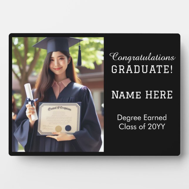 Maßgeschneiderte Glückwunsch Graduieren Foto Schwa Fotoplatte (Vorderseite)