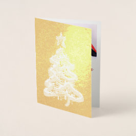 Maßgeschneiderte Gold-Folie Weihnachtskarte rot gr Folienkarte