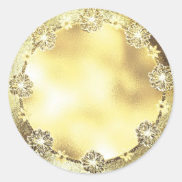 Maßgeschneiderte Gold-Hintergrundvorlage Runder Aufkleber