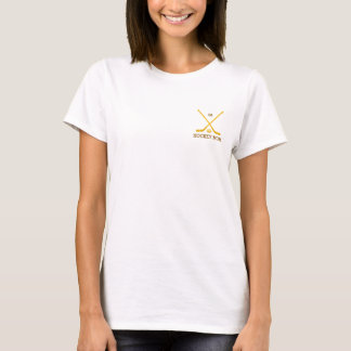 Maßgeschneiderte Golden Ice Hockey Sticks und Puck T-Shirt