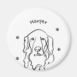 Maßgeschneiderte Golden Retriever Line Art Magnet