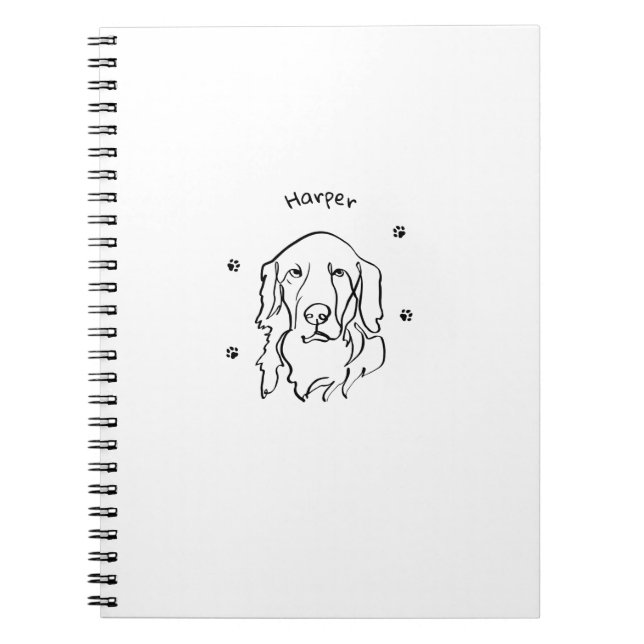 Maßgeschneiderte Golden Retriever Line Art Notizblock (Vorderseite)