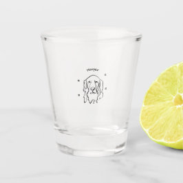 Maßgeschneiderte Golden Retriever Line Art Schnapsglas