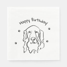 Maßgeschneiderte Golden Retriever Line Art Serviette