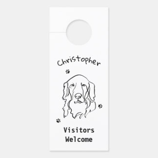Maßgeschneiderte Golden Retriever Line Art Türanhänger