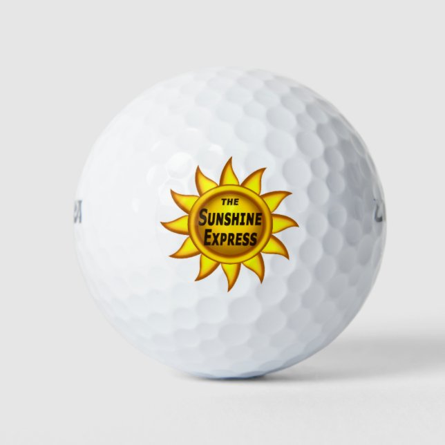 Maßgeschneiderte Golf Balls - Das Sunshine Express Golfball (Vorderseite)