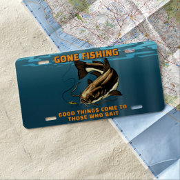 Maßgeschneiderte Gone Fishing Catfish 1 Fisherman  US Nummernschild