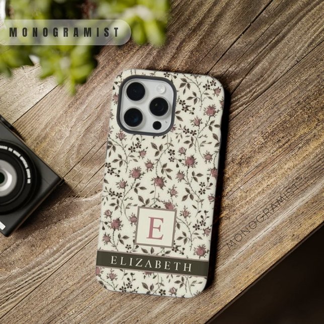 Maßgeschneiderte graue Flora Pink Purple Flowers iPhone 15 Pro Max Hülle (Customizable Grey Flora Pink Purple Flowers iPhone Case)
