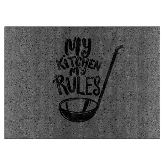 Maßgeschneiderte Grauglaszuschnitt Schneidebrett (Vorderseite)