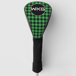 Maßgeschneiderte Green Kariert Golf Club Head Cove Headcover