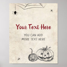 Maßgeschneiderte Hallowen Pumpkin Kids Adult Party Poster