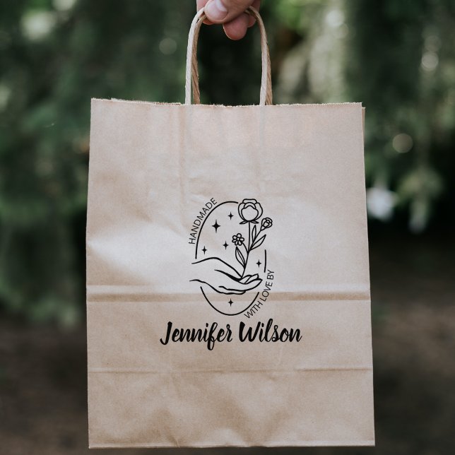 Maßgeschneiderte Handarbeit mit Liebe, moderne Wil Gummistempel (Von Creator hochgeladen)