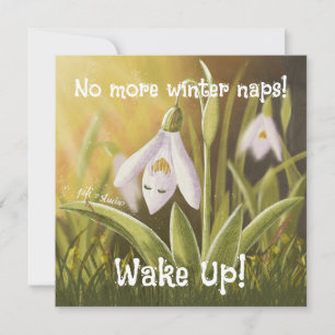 Maßgeschneiderte Handgezeichnete Snowdrop Blüte Karte