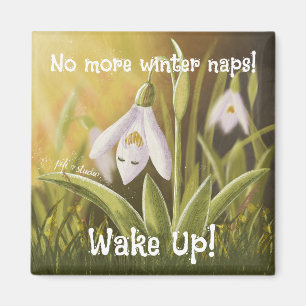 Maßgeschneiderte Handgezeichnete Snowdrop Blüte Magnet