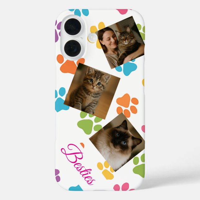 Maßgeschneiderte Handy-Case mit Foto Collage iPhone 16 Hülle (Rückseite)