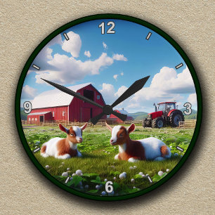Maßgeschneiderte Hausziegen Runde Wanduhr