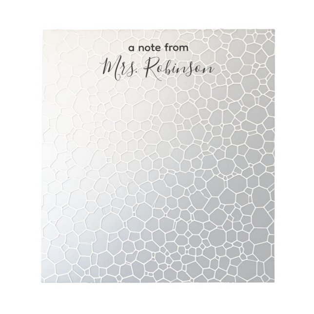 Maßgeschneiderte Hexagon-Gradient-Lehrerin Notizblock (Vorderseite)